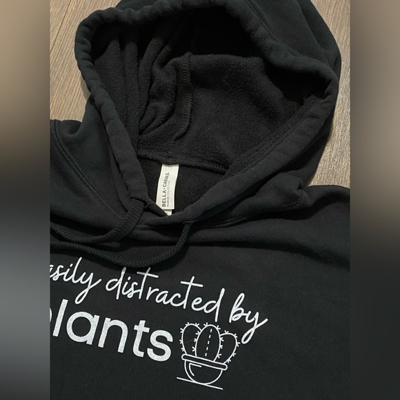 Women’s Bella + Canvas Fleece Black Plant Graphic Crop Sweatshirt L - Picture 5 of 12